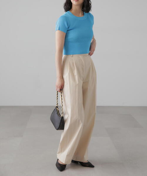 FREE'S MART(フリーズマート)の「◇ショート丈クルーネックリブニット(ニット/セーター・レディース・ホワイト系その他/ブルー/イエロー/ブラック/ホワイト/パープル・FREE)」の16枚目の写真