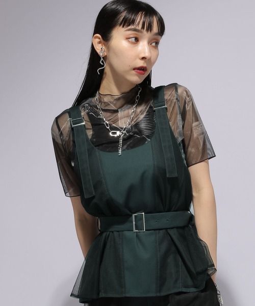 HARE（ハレ）の「2WAYチュールドッキングビスチェ(HARE)（ベスト・レディース・グレー/グリーン・FREE）」の16枚目の写真