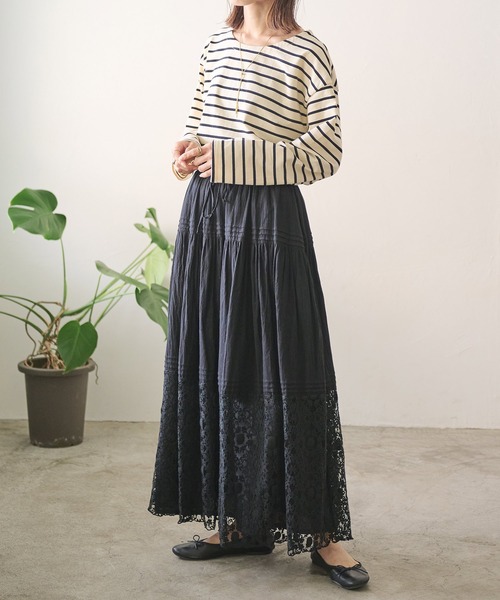 レース切替タックギャザースカート（スカート）｜Crisp（クリスプ）