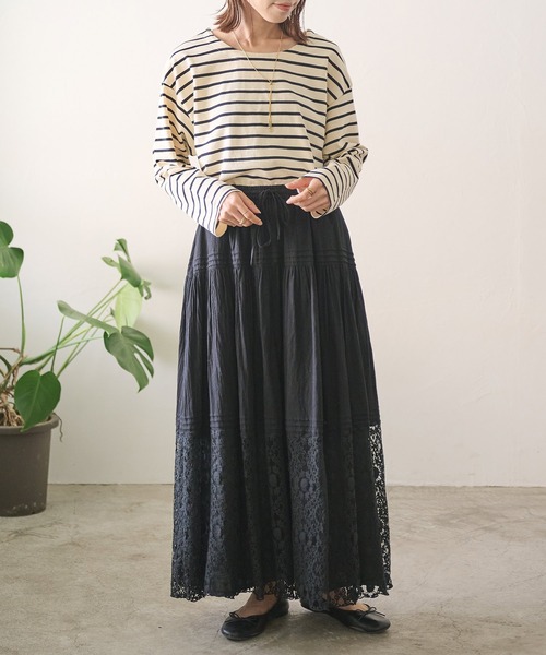 レース切替タックギャザースカート（スカート）｜Crisp（クリスプ）