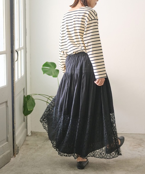 レース切替タックギャザースカート（スカート）｜Crisp（クリスプ）