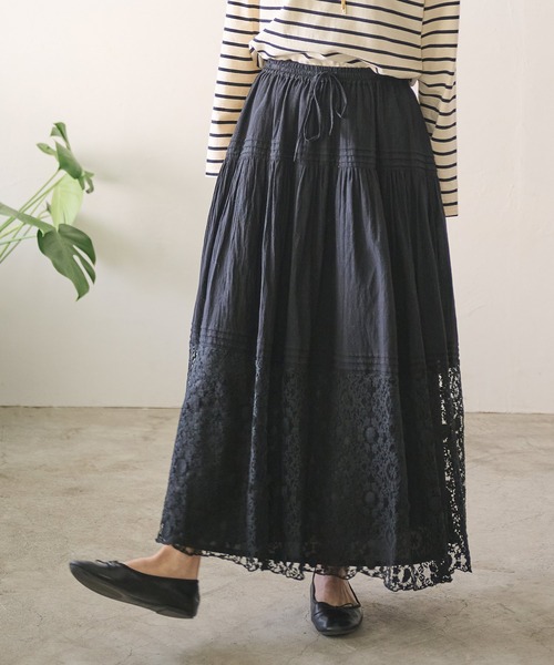 レース切替タックギャザースカート（スカート）｜Crisp（クリスプ）
