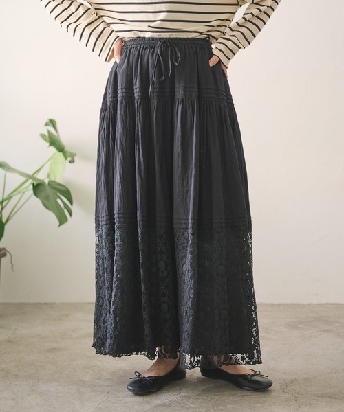 レース切替タックギャザースカート（スカート）｜Crisp（クリスプ）