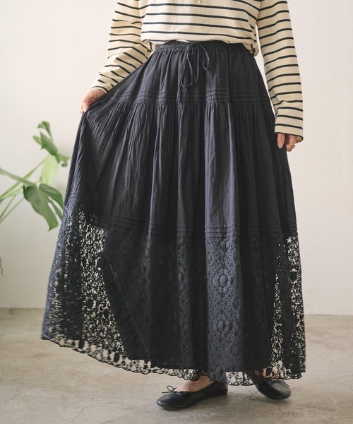 レース切替タックギャザースカート（スカート）｜Crisp（クリスプ）