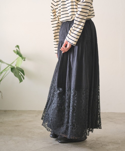 レース切替タックギャザースカート（スカート）｜Crisp（クリスプ）