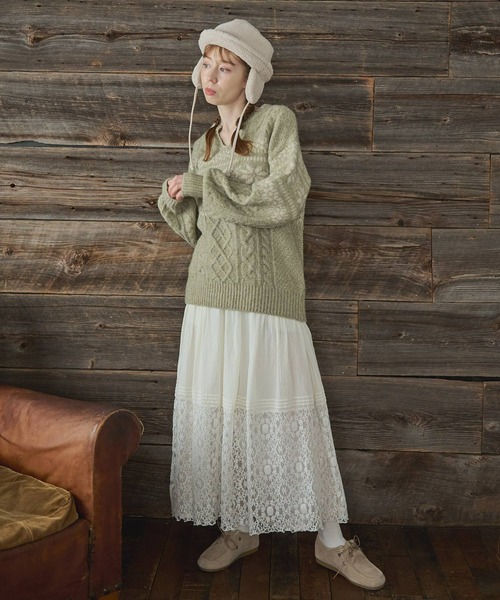 レース切替タックギャザースカート（スカート）｜Crisp（クリスプ）