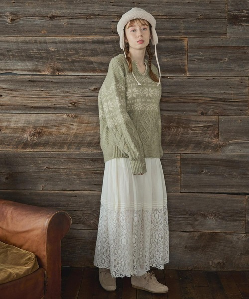 レース切替タックギャザースカート（スカート）｜Crisp（クリスプ）