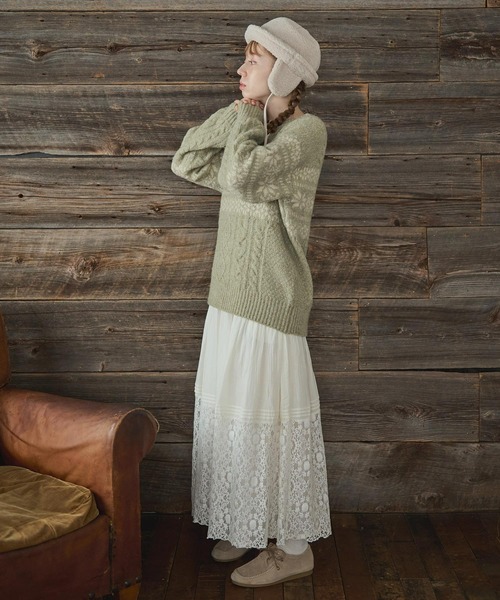 レース切替タックギャザースカート（スカート）｜Crisp（クリスプ）