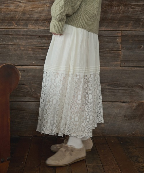 レース切替タックギャザースカート（スカート）｜Crisp（クリスプ）