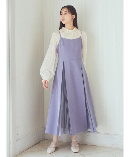 earth music&ecology(アースミュージックアンドエコロジー)の「プリーツジャンドレ(ワンピース・レディース・ブラック/ブルー/ベージュ・M/S)」の4枚目の写真