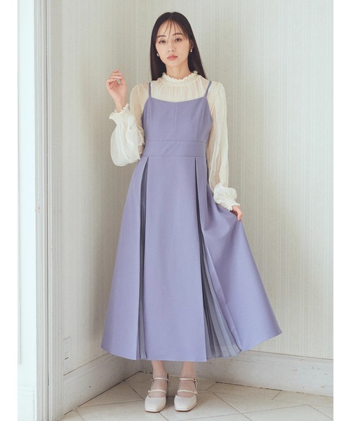 earth music&ecology(アースミュージックアンドエコロジー)の「プリーツジャンドレ(ワンピース・レディース・ブラック/ブルー/ベージュ・M/S)」の6枚目の写真