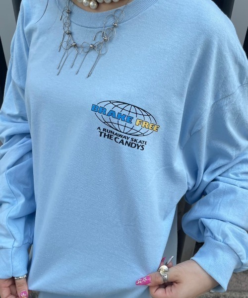 Candy Stripper（キャンディストリッパー）の「BRAKE FREE L/S Tシャツ（Tシャツ/カットソー・レディース・オフホワイト/ライトブルー/ブラック・2）」の4枚目の写真