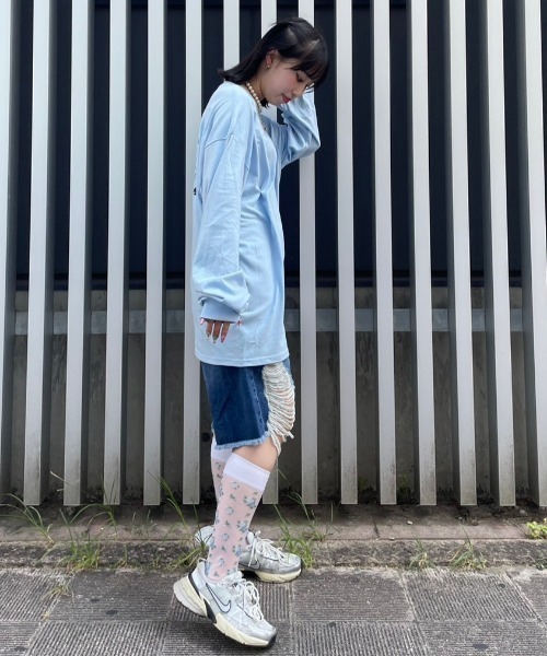 Candy Stripper（キャンディストリッパー）の「BRAKE FREE L/S Tシャツ（Tシャツ/カットソー・レディース・オフホワイト/ライトブルー/ブラック・2）」の14枚目の写真