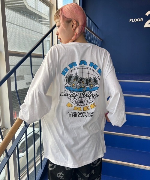 Candy Stripper（キャンディストリッパー）の「BRAKE FREE L/S Tシャツ（Tシャツ/カットソー・レディース・オフホワイト/ライトブルー/ブラック・2）」の18枚目の写真