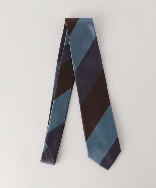 green label relaxing（グリーンレーベルリラクシング）の「GLR シルク③ 8.0cm ストライプ1 ネクタイ（ネクタイ・メンズ・ダークブラウン/ネイビー/ライトブルー・FREE）」の4枚目の写真