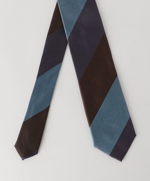 green label relaxing（グリーンレーベルリラクシング）の「GLR シルク③ 8.0cm ストライプ1 ネクタイ（ネクタイ・メンズ・ダークブラウン/ネイビー/ライトブルー・FREE）」の5枚目の写真