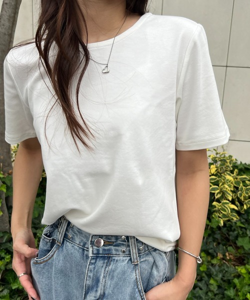 SETUP7（セットアップセブン）の「【SETUP7】スムース半袖Tシャツ /42835962/42835963 MNY（Tシャツ/カットソー・レディース・ホワイト/ネイビー/ブラック/ブラック系その他2・M/L）」の2枚目の写真