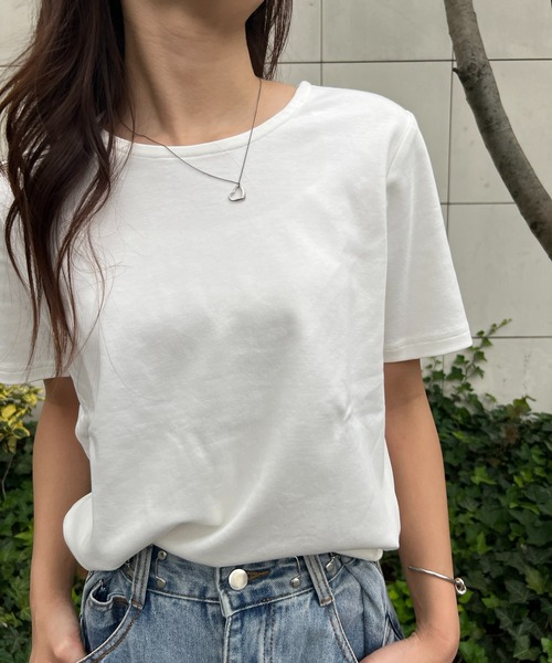 SETUP7（セットアップセブン）の「【SETUP7】スムース半袖Tシャツ /42835962/42835963 MNY（Tシャツ/カットソー・レディース・ホワイト/ネイビー/ブラック/ブラック系その他2・M/L）」の5枚目の写真