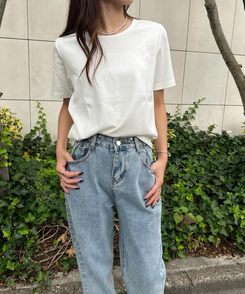 SETUP7（セットアップセブン）の「【SETUP7】スムース半袖Tシャツ /42835962/42835963 MNY（Tシャツ/カットソー・レディース・ホワイト/ネイビー/ブラック/ブラック系その他2・M/L）」の8枚目の写真