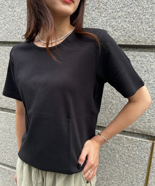 SETUP7（セットアップセブン）の「【SETUP7】スムース半袖Tシャツ /42835962/42835963 MNY（Tシャツ/カットソー・レディース・ホワイト/ネイビー/ブラック/ブラック系その他2・M/L）」の11枚目の写真