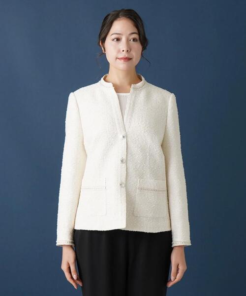 Leilian(レリアン)の「ノーカラージャケット(ノーカラージャケット・レディース・アイボリー・13/17)」の5枚目の写真