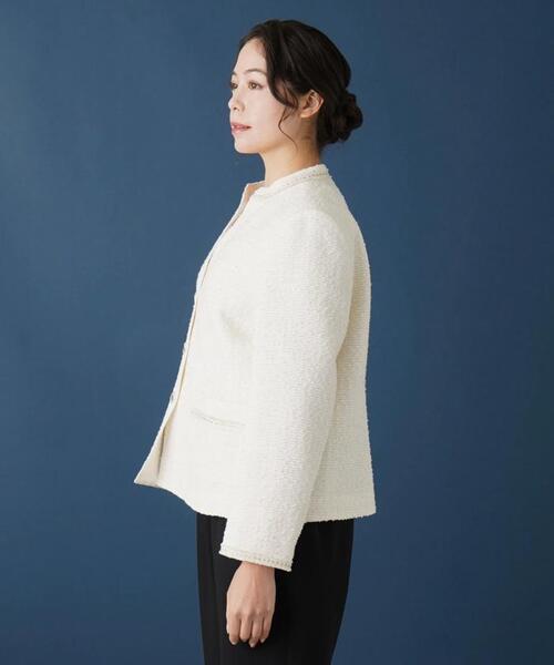 Leilian(レリアン)の「ノーカラージャケット(ノーカラージャケット・レディース・アイボリー・13/17)」の6枚目の写真