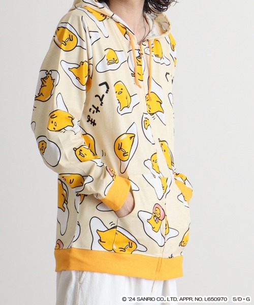 セール】ぐでたま総柄プリントZIPパーカー（パーカー）｜sanrio