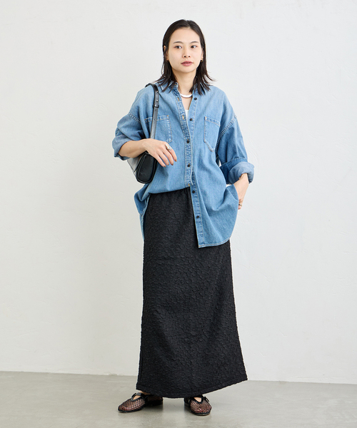 JOURNAL STANDARD(ジャーナルスタンダード)の「《追加2》シャーリングタイトスカート(スカート・レディース・ブラック・FREE)」の3枚目の写真