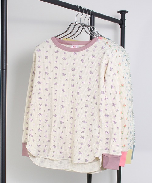 JEMORGAN(ジェーイーモーガン)の「【JEMORGAN / ジェーイーモーガン】花柄ワッフル クレリッククルーネックロンT(PACK入り)(Tシャツ/カットソー・レディース・ピンク系1/パープル系1/ブルー系2/ブルー系1・F)」の7枚目の写真