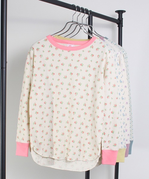 JEMORGAN(ジェーイーモーガン)の「【JEMORGAN / ジェーイーモーガン】花柄ワッフル クレリッククルーネックロンT(PACK入り)(Tシャツ/カットソー・レディース・ピンク系1/パープル系1/ブルー系2/ブルー系1・F)」の8枚目の写真