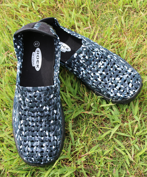 Rock Spring（ロックスプリング）の「ROCK SPRING "FULL BREATH" ウーブンシューズ (RS-101)（スリッポン・レディース・ホワイト/ブラック/イエロー系その他/グリーン系その他/ブルー/ブラック×ホワイト/ネイビー/シルバー/ゴールド/ホワイト×ブラック/ストライプ/ホワイト×ブルー/ホワイト×レッド/ブラック×グレー/ベージュ/ホワイト×ピンク/ライトブルー/オレンジ系その他/シャンパン/ブラック×シルバー・36/42/44/39/37/38/41/40/35/43）」の8枚目の写真