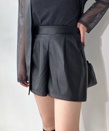 AS KNOW AS plus | ◇シンプルショートフェイクレザーパンツ　セットアップ可能(その他パンツ)