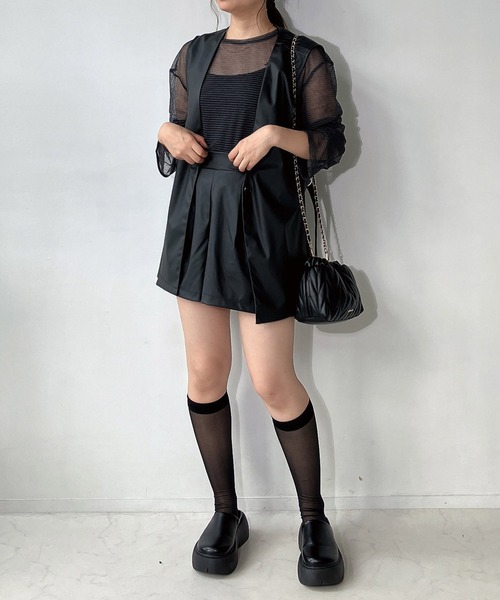 AS KNOW AS plus(アズノゥアズプラス)の「◇シンプルショートフェイクレザーパンツ(その他パンツ・レディース・ブラック/ブラウン・FREE)」の7枚目の写真