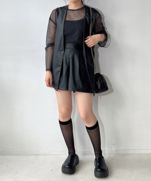 AS KNOW AS plus(アズノゥアズプラス)の「◇シンプルショートフェイクレザーパンツ(その他パンツ・レディース・ブラック/ブラウン・FREE)」の8枚目の写真