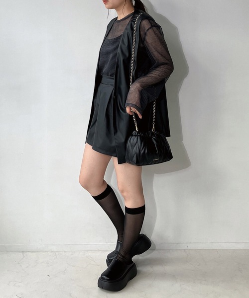 AS KNOW AS plus(アズノゥアズプラス)の「◇シンプルショートフェイクレザーパンツ(その他パンツ・レディース・ブラック/ブラウン・FREE)」の9枚目の写真