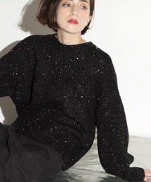 スパンコールラメ ミドルゲージニット