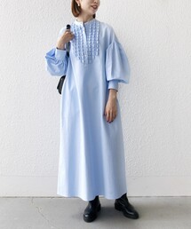 SHIPS any:〈洗濯機可能〉コットン オックス タック フリル ワンピース