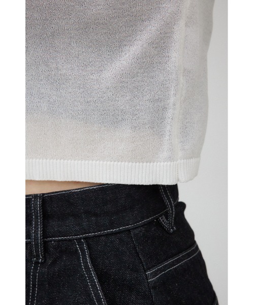 AZUL by moussy（アズールバイマウジー）の「MARY QUANT×AZUL　シアーロゴニット（Tシャツ/カットソー・レディース・アイボリー/ブラック・SMALL/MEDIUM）」の21枚目の写真