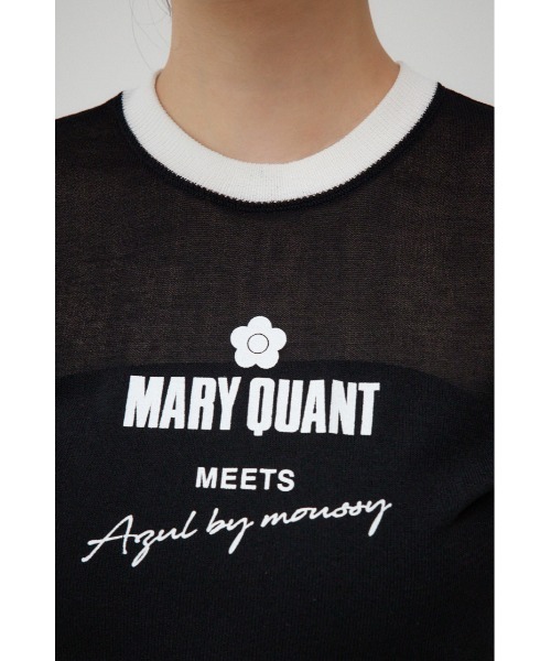 AZUL by moussy（アズールバイマウジー）の「MARY QUANT×AZUL　シアーロゴニット（Tシャツ/カットソー・レディース・アイボリー/ブラック・SMALL/MEDIUM）」の13枚目の写真