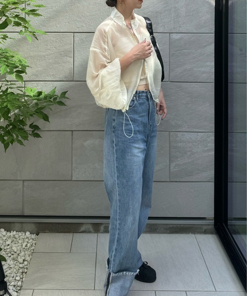 y/m by misato（イムバイミサト）の「シアーＷジップブルゾン（ブルゾン・レディース・アイボリー/ブラック/カーキ・FREE）」の11枚目の写真