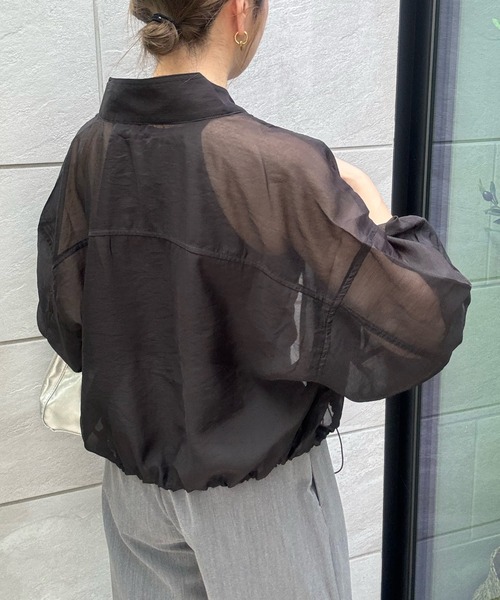 y/m by misato（イムバイミサト）の「シアーＷジップブルゾン（ブルゾン・レディース・アイボリー/ブラック/カーキ・FREE）」の16枚目の写真