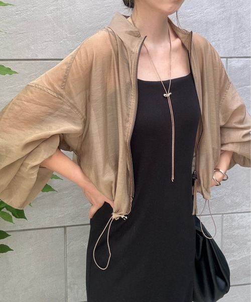 y/m by misato（イムバイミサト）の「シアーＷジップブルゾン（ブルゾン・レディース・アイボリー/ブラック/カーキ・FREE）」の22枚目の写真