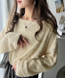 【美品✨】Deuxieme Classe ふわふわ　シャギー　ボートネックニット 美品✨】Deuxieme Classe ふわふわ シャギーボートネックニット