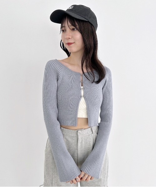 Heather（ヘザー）の「ホックラメニットカーディガン　151109（カーディガン/ボレロ・レディース・ブラック/ブルー/アイボリー・FREE）」の20枚目の写真