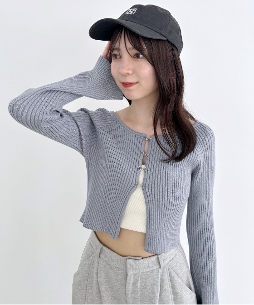 Heather（ヘザー）の「ホックラメニットカーディガン　151109（カーディガン/ボレロ・レディース・ブラック/ブルー/アイボリー・FREE）」の21枚目の写真