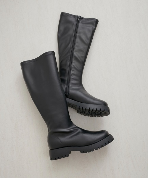 ROPE' PICNIC（ロペピクニック）の「プラットフォームストレッチロングブーツ（ブーツ・レディース・ブラック・22.5cm/23.5cm/24.5cm）」の14枚目の写真