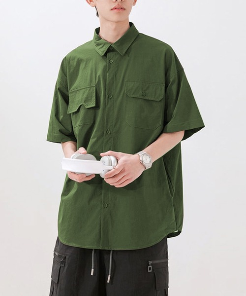 TOBEE(トゥビー)の「【TOBEE】オーバーサイズ ミリタリーシャツ(シャツ/ブラウス・メンズ・カーキ/ネイビー・LARGE/MEDIUM)」の4枚目の写真