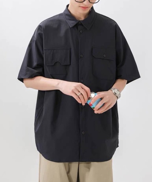 TOBEE(トゥビー)の「【TOBEE】オーバーサイズ ミリタリーシャツ(シャツ/ブラウス・メンズ・カーキ/ネイビー・LARGE/MEDIUM)」の6枚目の写真