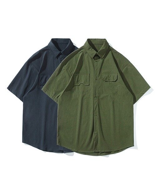 TOBEE(トゥビー)の「【TOBEE】オーバーサイズ ミリタリーシャツ(シャツ/ブラウス・メンズ・カーキ/ネイビー・LARGE/MEDIUM)」の9枚目の写真