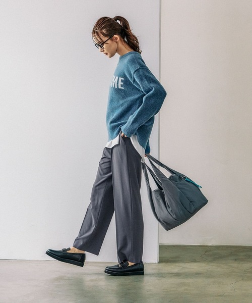 GLOBAL WORK（グローバルワーク）の「リラックススマートイージーパンツ/115657（その他パンツ・レディース・モカ/ブルーグレー/ブラック/グレイッシュブルー/ライトグリーン/チャコール・MEDIUM/SMALL/LARGE）」の18枚目の写真